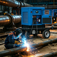 Générateur de soudage diesel, machine à souder MAG MMA TIG MIG, soudeuse 400A 500/300A, silencieuse, portable, 400V, générateur diesel refroidi par eau