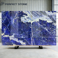 Dalles de marbre bleu vif naturel de luxe PerfectStone, décorations durables et brillantes, pierre de style exotique magnifique pour villa de luxe