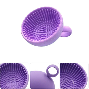 แปรงแต่งหน้าแบบพับได้กล่องซิลิโคนสำหรับผงแป้งพัฟและอายแชโดว์ - Product Image 4
