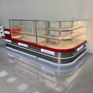 Vitrines à pâtisserie, <span class=keywords><strong>vitrine</strong></span> réfrigérée <span class=keywords><strong>d</strong></span>'<span class=keywords><strong>angle</strong></span> <span class=keywords><strong>en</strong></span> <span class=keywords><strong>verre</strong></span> neutre, éclairage LED, écologique, durable, dimensions personnalisables - Product Image 3