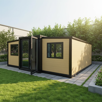 Maison conteneur extensible : Aménagement de showroom, maison modulaire préfabriquée, intérieur spacieux et ouvert pour l'affichage et l'exposition de produits