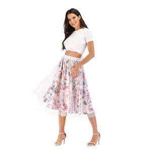 Listo para nave flor conjunto de dos piezas de ropa de las mujeres, falda de las mujeres ropa de otoño conjuntos de las mujeres - Product Image 1