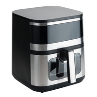 Friteuses à air en acier inoxydable SKD CKD de 8 litres, vente chaude, contrôle numérique intelligent, articles ménagers, revêtement antiadhésif, friteuses à air économiques