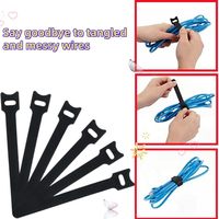 Attaches de câble de bureau en nylon de haute qualité, autobloquantes, auto-adhésives, double face, à crochets et boucles