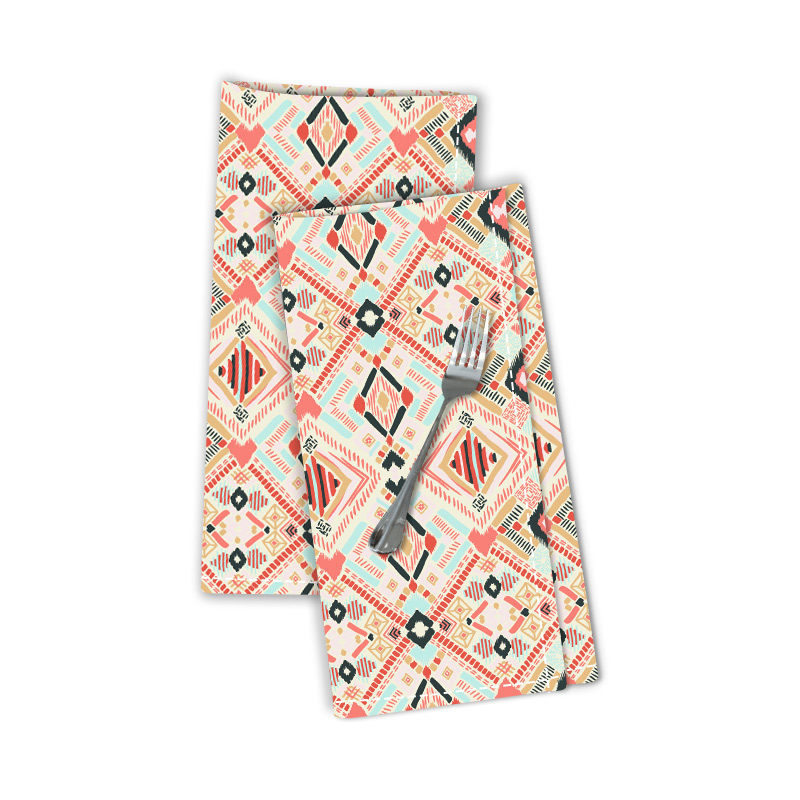 Индивидуальный дизайн, цифровая печать, хлопковая ткань, салфетка, 100% хлопок, печатная обеденная салфетка