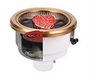 <span class=keywords><strong>Grill</strong></span> électrique commercial japonais <span class=keywords><strong>2500W</strong></span> en acier inoxydable avec revêtement en poudre, faible fumée, intégré, pour restaurant - Product Image 5