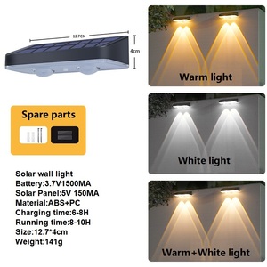 Lámpara Solar LED para Pared Exterior, Impermeable IP65, Iluminación Decorativa Superior e Inferior para Patio - Product Image 1