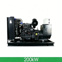 Générateur diesel de type ouvert fiable pour alimentation de secours 200 kW 250 kVA, alimenté par alternateur SDEC ATS en cuivre pur