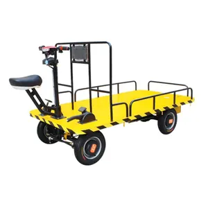 Electric warehouse transportation 4 Wheels platform cart electric garden wagon