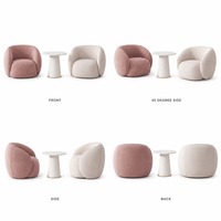 Ensemble de canapés doubles avec table basse pour zone de réception et salle d'attente de salon de beauté - Fournisseur de meubles en gros