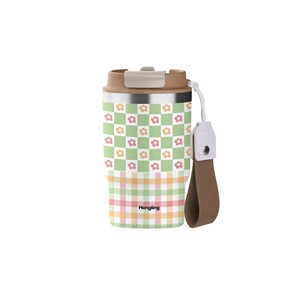 Vaso Térmico de Acero Inoxidable de 12oz con Diseño de Dibujos Animados, Doble Boca con Pajita, Taza de Café Portátil Antiderrames <span class=keywords><strong>para</strong></span> Exteriores - Product Image 6