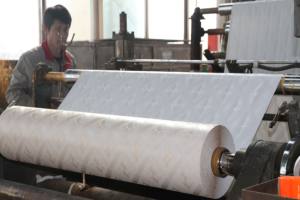 Prix d'usine, papier de revêtement en PVC gaufré blanc Lannaige 238 239 pour dalles de plafond en plâtre laminé, vente en gros - Product Image 5