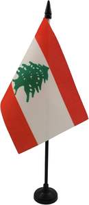 Lebanon Lebanese Deluxe bandiera da scrivania piccola Mini miniatura libanese da tavolo bandiere - Product Image 2