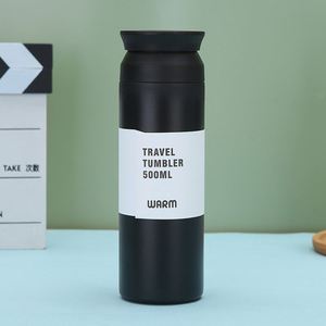 Tasse à infuseur à thé de 500 ml, style japonais, en acier inoxydable 304, avec couvercle plat et poignée, mug isotherme pour femmes, idéal pour les voyages - Product Image 2