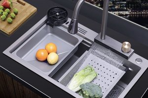 Fregadero de Cocina de Acero Inoxidable Todo en Uno, Diseño Cuadrado, con Grifo Extraíble Tipo Cascada, Fácil Instalación y Drenaje, Tendencia en TikTok - Product Image 3