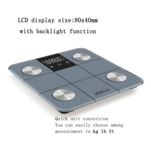 ระบบเซ็นเซอร์ความแม่นยำสูงแพลตฟอร์มกระจกนิรภัยขนาด6มม. ฟังก์ชัน<span class=keywords><strong>วัด</strong></span><span class=keywords><strong>ไขมัน</strong></span>ในร่างกายอัจฉริยะดิจิตอลแบล็คไลท์180กก. - Product Image 2