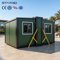 Maison conteneur pliable et extensible à double aile de 10 pieds, ignifuge et ininflammable, suite privée, stand de vente pop-up