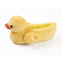 Cadeau mignon bon marché confortable de haute qualité d'enfants en peluche pantoufles en forme d'animal de canard jaune d'intérieur