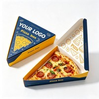 Caja Ecológica Desechable de Cartón Corrugado Triangular para Sándwiches, Pizza en Rodajas, Comida para Llevar, Envase para Comida Rápida