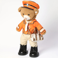 Peluches unisexes longues de 40cm Uniformes personnalisés Accessoires d'animaux en peluche remplis de coton PP pour construire un ours