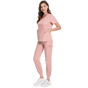 Hospital Uniforms Fashion Jogger Scrubs Sets Unisex Short-sleeved Nurse Uniform Stretchable Washable Quick-Drying <b>Top</b> & Pants - Product Image 6