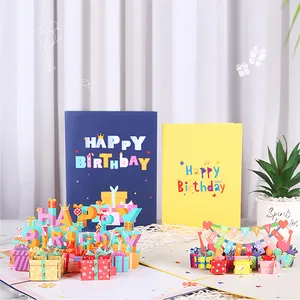 3D Pop Up chúc mừng sinh nhật lời mời thẻ số lượng lớn tùy chỉnh in ấn vui bé hạnh phúc sinh nhật thẻ cho trẻ em