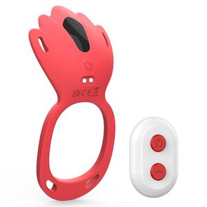 Suxue Vib rating Cock Ring mit Rose Clitoral Stimulator Vergnügen <span class=keywords><strong>Penis</strong></span> Ring Vibrator Paare Adult Sexspielzeug für Männer Frauen - Product Image 3