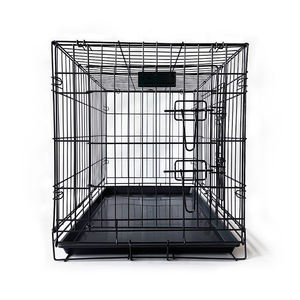 Vente chaude transporteur pour animaux de compagnie grande Cage pour animaux de compagnie en acier caisse pour chien robuste pliable en métal grand chien chat Cage avec plateau - Product Image 2