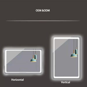 Miroir de salle de bains lampe carrée intelligente miroir de maquillage lumière Villa hôtel Led anti-buée étanche PIR heure Date température spectacle - Product Image 4