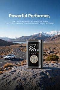 Compresseur d'air électrique portable sans fil robuste 7,4 V pour pneus avec manomètre numérique – Idéal pour les urgences routières - Product Image 2