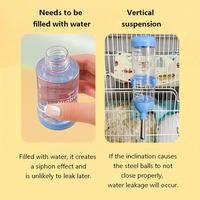 Bouteille d'eau à roulettes pour petits animaux, anti-fuite, à suspendre, pour hamsters, souris, cochons d'Inde, fixation sur cage, 60-250 ml