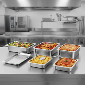 Bandeja GN de Acero Inoxidable Directo de Fábrica, Estilo USA/UE, Tamaño Completo, para Restaurantes, Hoteles y Buffets - Product Image 1
