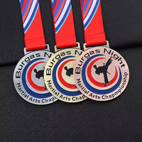 Médailles sportives personnalisées en gros - Alliage de zinc, placage personnalisé, impression UV, forme personnalisée, finition polie pour Jiu Jitsu Judo