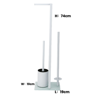 Porte-papier de salle de bain moderne en métal et verre pour brosse et rouleau de toilette
