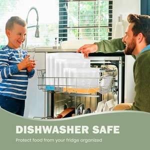 Passe au lave-vaisselle Sacs de conservation des aliments en silicone PEVE Sacs de congélation multicolores réutilisables sans BPA pour sandwichs et collations de 6 gallons - Product Image 2