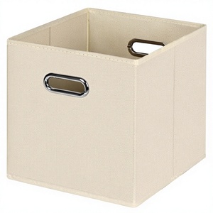 Foldable Modern-Style Fabric <strong>Storage</strong> Cubes <strong>Boxes</strong> Set-Non-Woven Fabric <strong>Cardboard</strong> 20L Capacity for Home Closet Organization - Product Image 1