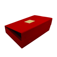 Boîte à bijoux velours rouge mariage mariée carton rigide stockage de montres et bijoux laminage brillant recyclable