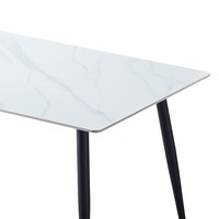 Table à Manger Rectangulaire à Plateau en Marbre, Meuble de Salle à Manger Très Demandée à Prix Abordable