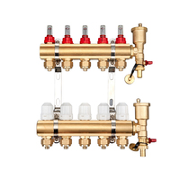 Home Heating System Copper Brass Intelligent Manifold with Flow Meter