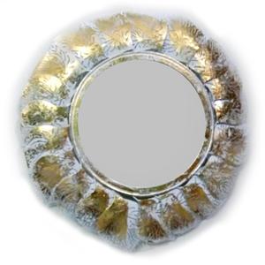 สีขาวรอบโบราณตกแต่งบ้านวินเทจสำหรับห้องนั่งเล่นผนังกระจก - Product Image 3