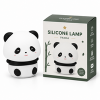Veilleuse en silicone Panda mignon, rechargeable, à commande tactile, RGB, lampe de chevet pour enfants, lumière de sommeil pour chambre d'enfant, à intensité variable, avec minuterie