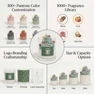 Bougie en cire de soja parfumée à la crème fouettée de Noël, bonhomme en pain d'épices, pour décoration de fêtes, vente en gros, marque privée, ensemble premium - Product Image 2