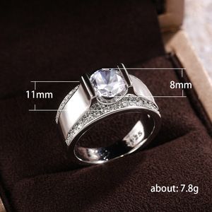 Anillo de Boda de Lujo con Circonita para Mujer, Elegante Joyería Nupcial de Moda - Product Image 5