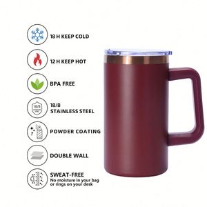 Taza de Café de Viaje Personalizada con Grabado Láser, de Acero Inoxidable con Recubrimiento en Polvo y Chapado en Cobre, Vaso de 20 oz con Asa Extraíble - Product Image 6
