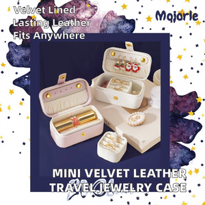 Estuche de Viaje Portátil Mini de Terciopelo y Cuero PU para Joyas con Caja de Regalo para Pendientes, Cadenas de Oreja, Lápiz Labial y Anillos - Caja Organizadora de Joyas - Product Image 2