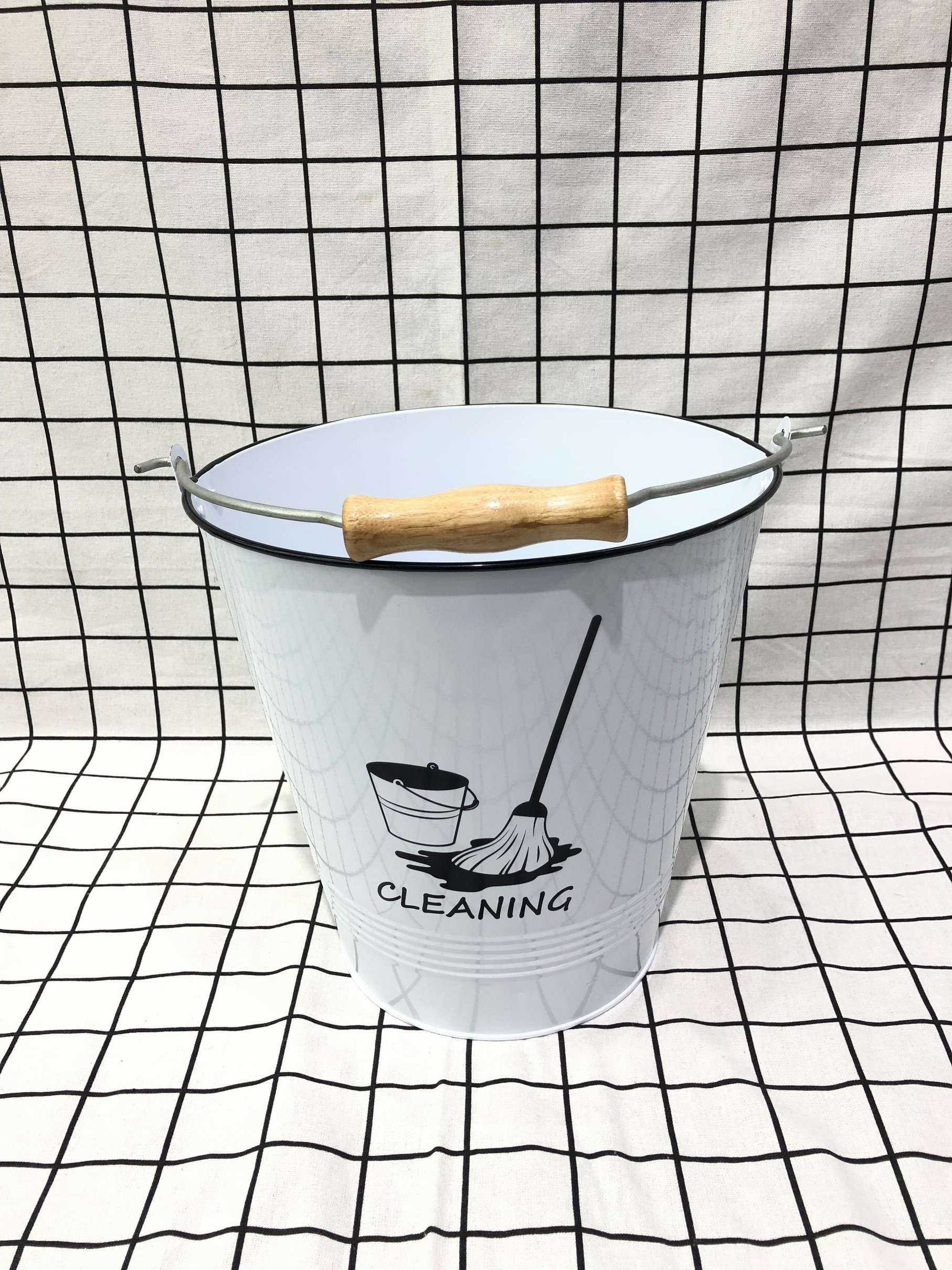 Household metal cleaning mop water bucket galvanized simple 3 size mop water storage tin bucket