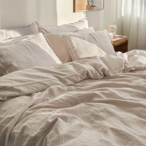 1.8m Giường Thân Thiện Với Môi Trường 4Pcs Bộ Đồ Giường Thiết Lập Đồng Bằng Màu Mềm Tấm Phẳng 100% Cây Gai Dầu Tự Nhiên Duvet Cover <span class=keywords><strong>Set</strong></span> Với Gối - Product Image 1