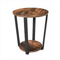 Table basse industrielle à assemblage facile, hauteur réglable, style antique, avec rangement et structure en acier, pour salon