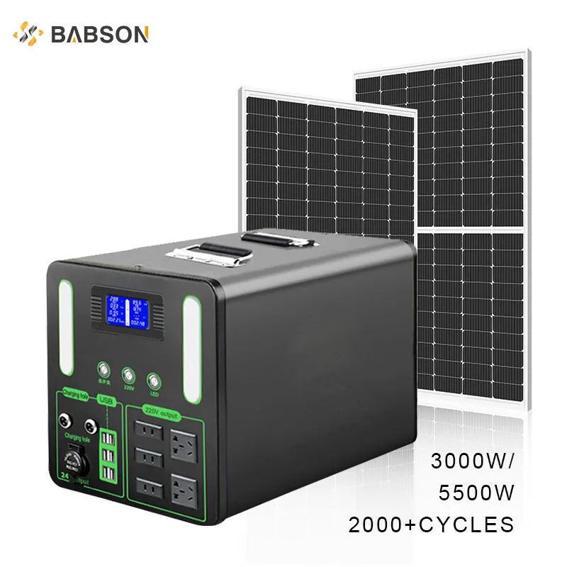 Hot Sale Solar Power Generator Emergency 300W 600W 1200W 2000W Portable Power Station For Outdoor Camping