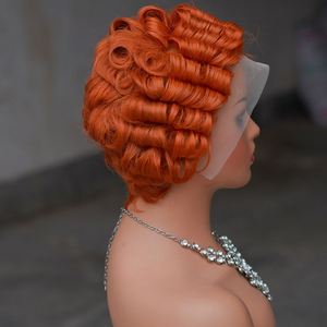 วิกผมแท้ Amygirl 13x4 แบบผูกเชือกด้านหน้า ทรงพิกซี่ ผมสั้นหยิก - Product Image 5